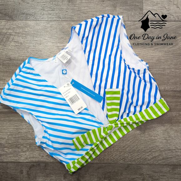 Bleu Rod Beattie Tie Front Bikini Top Size 8 - Picture 1 of 4